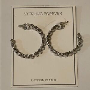 Sterling Forever Silver Hoop Earrings